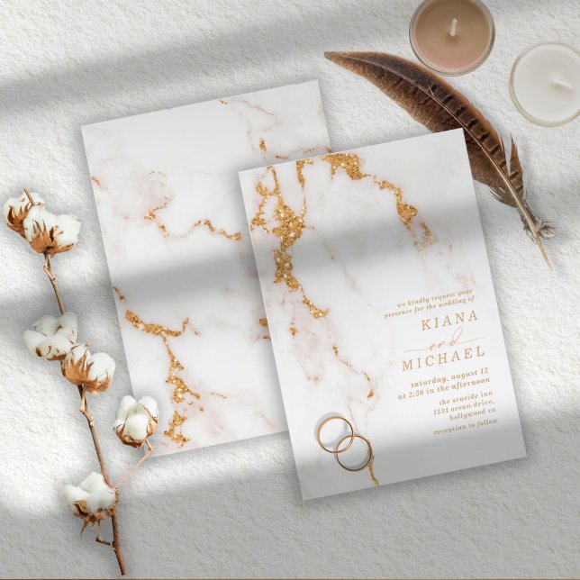 Modern Marble Glitter Wedding Gold ID816 (Creator Uploaded)
