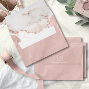 Modern Marble Glitter Wedding Rose Gold ID816 Envelope