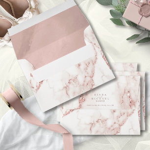 Modern Marble Glitter Wedding Rose Gold V2 ID816 Envelope