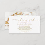 Modern Marble Glitter Wishing Well V3 Gold ID816 Enclosure Card<br><div class="desc">An abstract background reminiscent of glitter-veined marble in shades of gold is the backdrop for elegant script text and modern design layouts in the pieces of this beautiful wedding suite. The 'Wishing Well' enclosure card shown here is version three of three different poems we've written to provide gifting options for...</div>