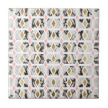 Modern Marble Gold Blush Pink Geometric Tile<br><div class="desc">This modern and chic faux printed gold, black and white marble, and blush pink geometric pattern is perfect for the trendy and stylish woman. Its fashionable and girly design is great for many gifts and occasions. Enjoy this pretty and contemporary print for your next purchase; for yourself, your friends, or...</div>