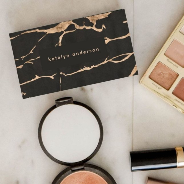 Modern Marble Gold Foil Gemstone Interior Designer Business Card (Creator Uploaded)