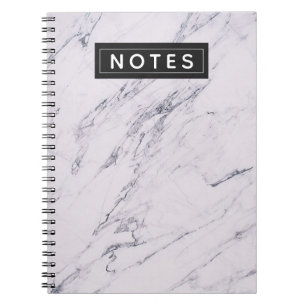 Modern Marble Grey White Black Chic Personalised Notebook