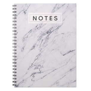 Modern Marble Grey White Elegant Chic Personalised Notebook