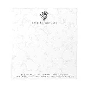 Modern Marble Hair Salon Business Logo Notepad
