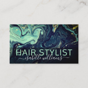 Modern Marble Hair Stylist  Business Card