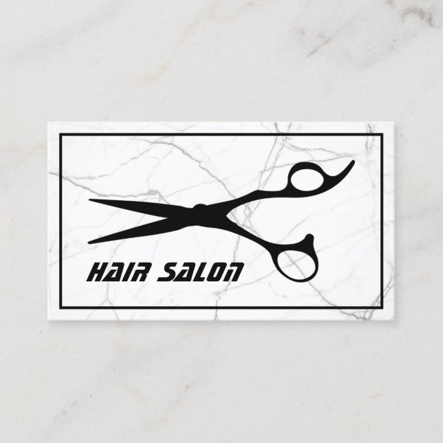 Modern Marble Hair Stylist Minimalist Hair Salon  Business Card (Front)