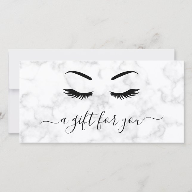 Modern Marble Lashes Elegant Gift Certificate (Front)