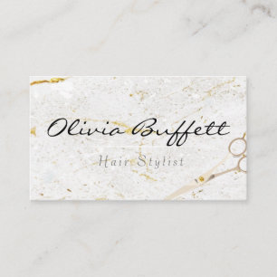 Modern marble makeup artist scissor business card