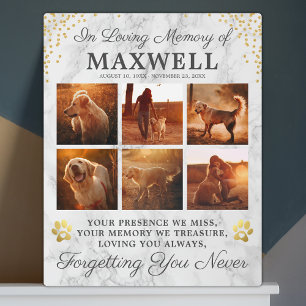 Modern Marble Memorial Dog Plaque