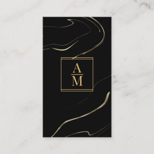 Modern Marble Monogram Business Card