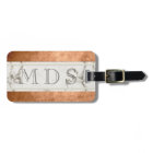 Modern Marble Monogram Striped Luggage Tag