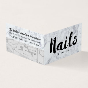 Modern Marble, Nail Technician, Nail Salon Loyalty Business Card