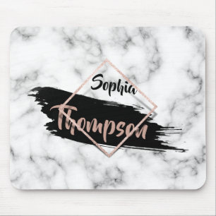 Modern Marble Paint Stroke Name - Mousepad