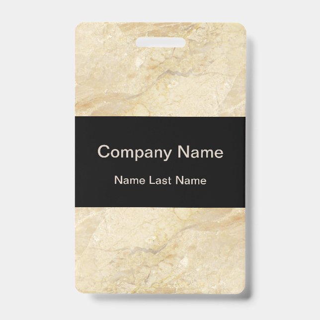 Modern Marble Pattern Employee Design ID Badge (Front)