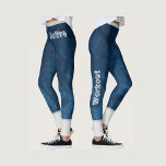 Modern marble pattern l Navy blue l Workout Leggings<br><div class="desc">Graphic artwork of marble backgroune. Navy blue and grey with cool font for workout.</div>