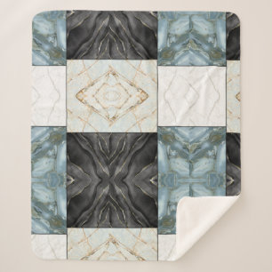 modern marble pattern sherpa blanket