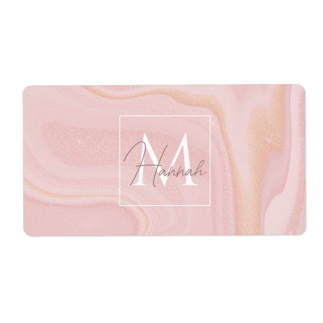 Modern Marble Pink Gold Glitter Background (Front)