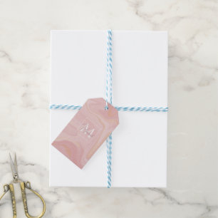 Modern Marble Pink Gold Glitter Background Gift Tags