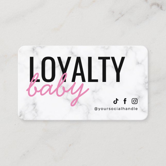 Modern Marble Pink Loyalty Card (Front)