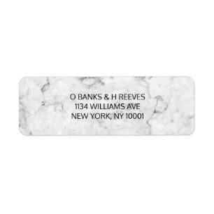 Modern marble return address labels