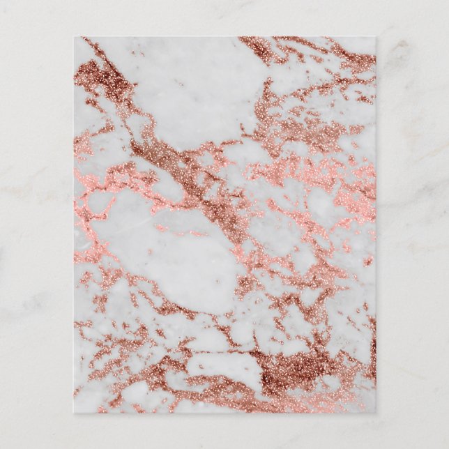 Modern Marble Rose Gold Glitter Flyer (Front)