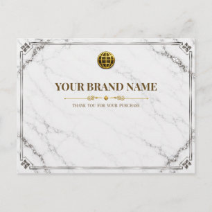 Modern Marble Silver Jewellery Packing Slip Postcard