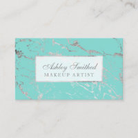 Modern marble silver teal chic elegant makeup