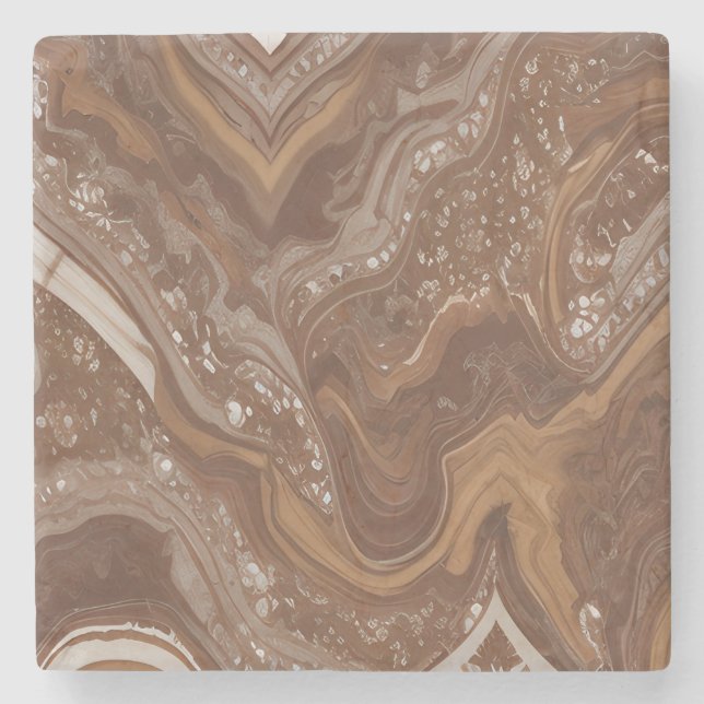 Modern Marble Style Trendy Stone Coaster (Front)