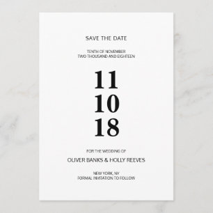 Modern marble wedding save the date