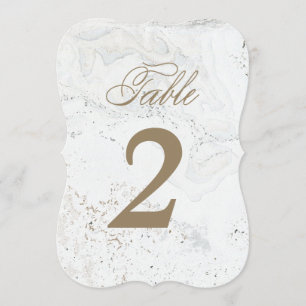 Modern Marble Wedding Table Numbers   Gold