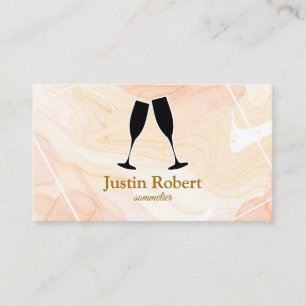 Modern Marble Wine Bartender Sommelier Busine Business Card
