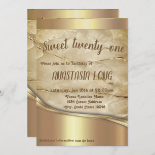 Modern Marble With Golden Details Save The Date