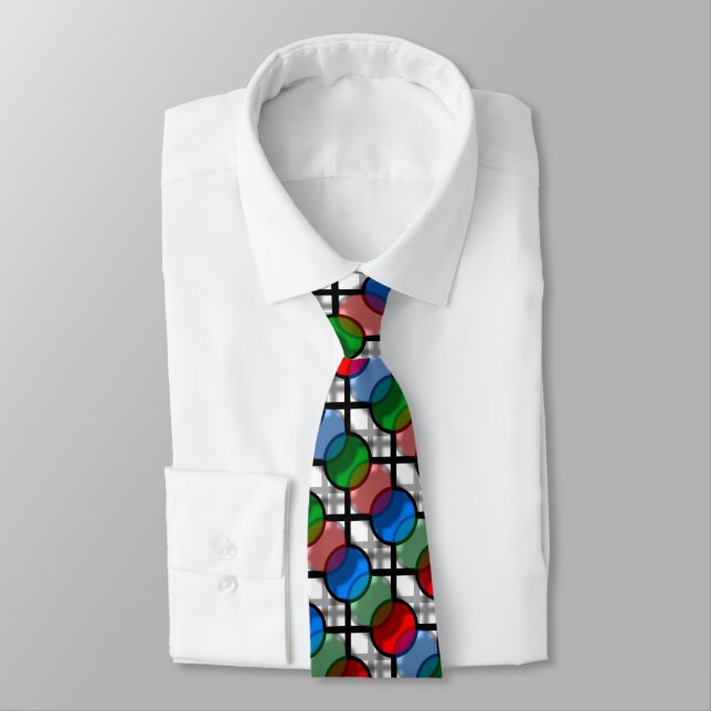 Modern Marbles Grid Pattern Tie (Tied)