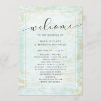 Modern Marbles in Ocean with Gold Wedding Ceremony