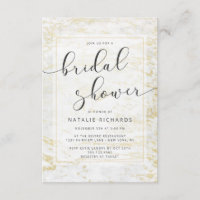 Modern Marbles in White with Gold Bridal Shower