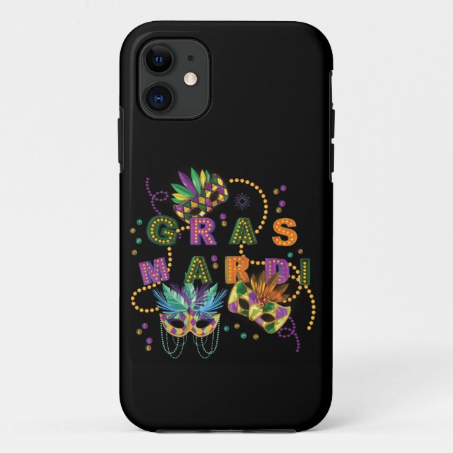 Modern Mardi Gras Case-Mate iPhone Case (Back)