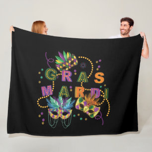 Modern Mardi Gras Fleece Blanket