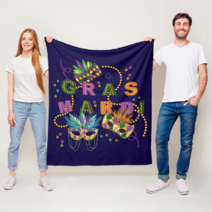 Modern Mardi Gras Fleece Blanket