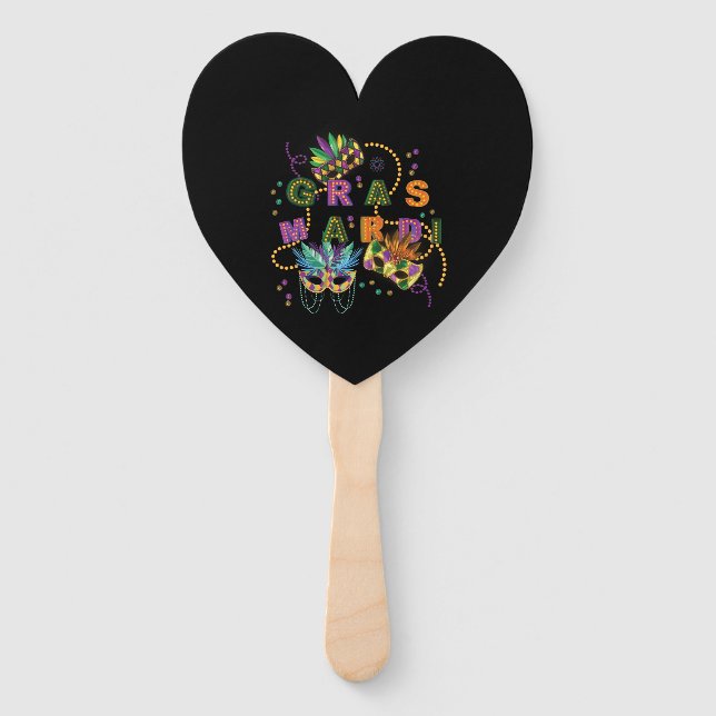 Modern Mardi Gras Hand Fan (Front)