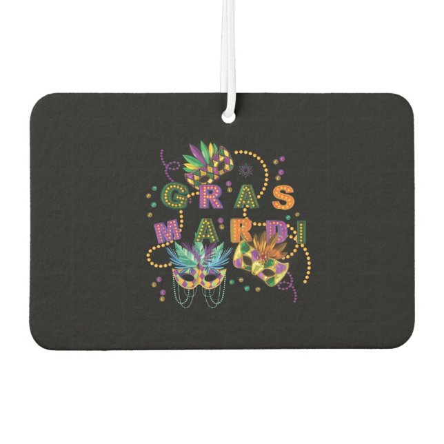 Modern Mardi Gras Pattern Car Air Freshener (Front)