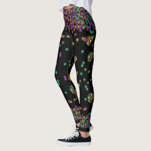 Modern Mardi Gras Pattern Leggings