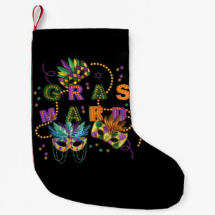 Modern Mardi Gras Small Christmas Stocking