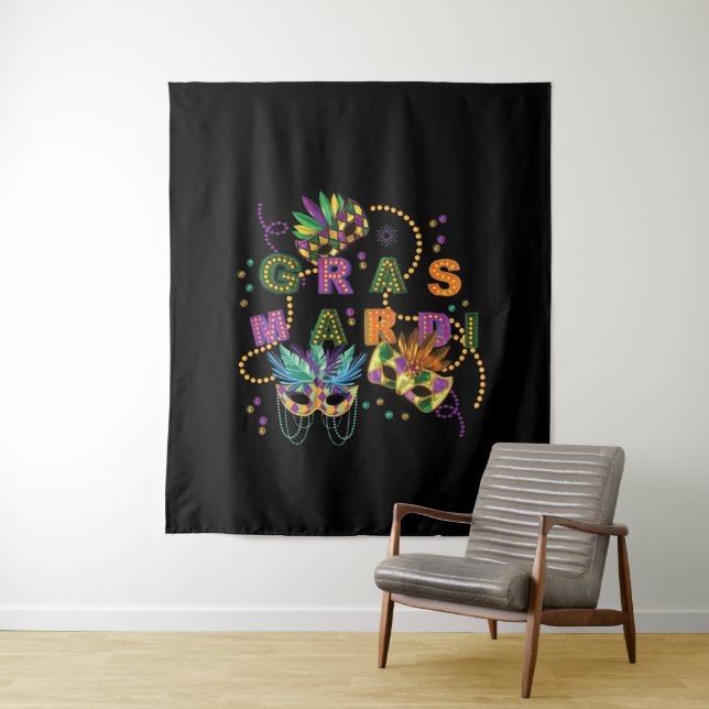 Modern Mardi Gras Tapestry (In Situ)