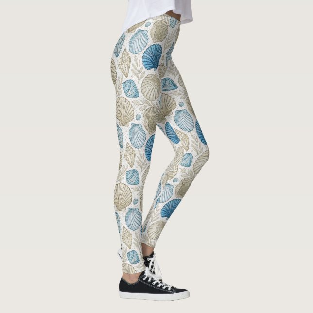 Modern Maritime Illustration Leggings (Right)