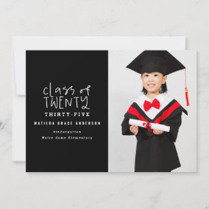 Modern marker pen class of photo graduation announcement