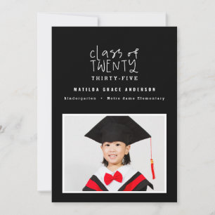 Modern marker pen class of photo graduation announcement