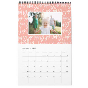 Modern marker pen photo script calendar