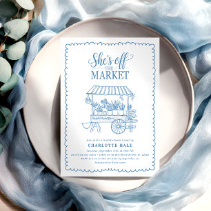 Modern Market Hand Drawn Bridal Shower Invitation