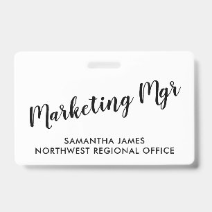 Modern Marketing Manager ID Badge